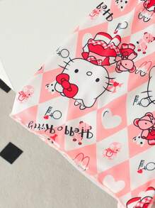 Sanrio Sanrio Girls' Plus Size Hello Kitty Pink Sleepwear Set, 2025 New Summer Cute Spaghetti Strap Ruffle Trim Short Pajama Top & Shorts