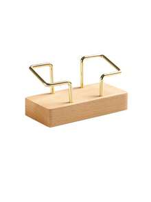 1 个卡片存储名片夹，简易桌面架子山毛榉木卡片展示架胡桃木金属木制卡片夹，家庭办公用品，节日圣诞卡片展示架 - 彩色 - 查看 11