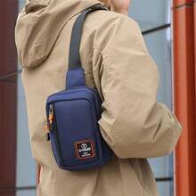 Fashionable Men's Small Shoulder Bag, High-Quality Oxford Cloth Handbag, Portable Crossbody Bag, Flap Mini Waist Bag