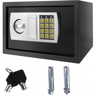 Vandise Safes For Home Fireproof Waterproof With 2 Manual Override Keys, 8.5L Security Safe Cash Box With Double Digital Keypad And Safety Key Lock Cabinet Safes  Available In White, Black And Gray.