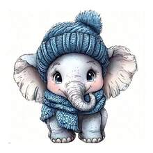 1/2/4 件可爱大象闪光热转印贴片 - 4 种设计：冬帽、花冠、闪亮宝石和玫瑰、可洗乙烯基适用于 T 恤、连帽衫、裤子、背包、大象礼物、DIY 时尚装饰、个性化服装、有趣的动物图案、精致的织物贴片、鲜艳的色彩