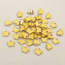 50 peças 8x8,5 mm pequenos pingentes de borboleta de liga multicoloridos para pulseiras colares acessórios para fazer joias faça você mesmo
