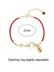 1 szt. Amulet ryby Koi Czerwona bransoletka z liny, bransoletka z zawieszką na szczęście, prezent urodzinowy dla dziewczyny