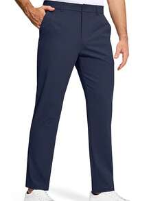 SANOPY Men's Solid Color Business Suit Pants Pure Cotton Men's Casual Suit Pants - 藏蓝色 - 查看 10