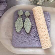 9 Styles Polymer Clay Texture Roller, Flowers Grass Geometric Pattern High-Precision Polymer Clay Crafting Tools For Polymer Clay Earrings Jewelry, Work With Polymer Clay Cutters, 3D Printed Texture Roller - 肌理滾軸 - 查看 7