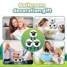 3PCS Sheep-Shaped Toilet Paper Holder, Towel Storage Rack, 3D Printed Black Sheep Toilet Roll Holder, Wall-Mounted Bathroom Tissue Basket, Fun Housewarming Gift And Bathroom Decoration - 黑與白 - 查看 5