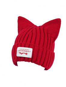 女士时尚百搭可爱耳针织帽 - 彩色 - 查看 17