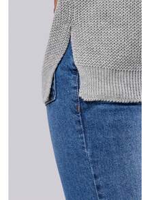 Max Fang Women's Knit Vest With Side Slits - 灰色 - 查看 5