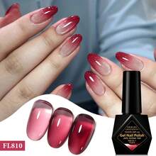 FOUR LILY 10ml 玻璃果冻凝胶指甲油 - 琥珀红透明指甲凝胶，可卸除 UV LED 持久凝胶，适用于 DIY 美甲设计 - 彩色 - 查看 12