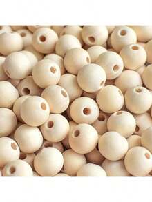 100 piezas/Paquete Cuentas de madera naturales, cuentas de madera para manualidades DIY - Caqui - Ver 8
