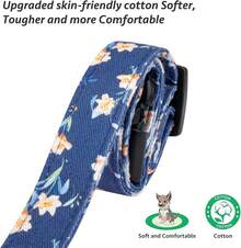 Collar de perro hecho a mano de algodón con patrones lindos y distintivos, rosa con colgante para perros niña y niño, talla - Tulipán azul - Ver 4