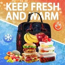 Bolsa de almuerzo con estampado de araña, bolsa térmica, bolsa de transporte portátil, bolsa refrigerante, bolsa de almuerzo multifuncional para el trabajo, viajes, picnics
