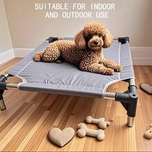 Metal Frame Breathable Removable Sturdy Pet Cot Bed, Suitable For Indoor And Outdoor Use All Year Round - Light Grey - View 9