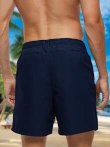 MADHERO Men Swim Trunks With Zipper Pockets Quick Dry Bathing Suits Mesh Lining - Blue - View 2