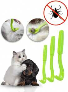 3PCS Tick Removal Tools Pet Tick Twist Remover Hook Pick Up Flea Scratching Hook Pet Cat Dog Grooming Supplies Tick Removal Tools