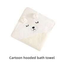 1pc Pet Bath Towel, Pet Absorbent Towel, Pet Bathrobe, Cat Quick-Drying Towel, Dog Drying Towel, Hooded Pet Towel, Cartoon Design, Coral Fleece Material, Soft & Comfortable