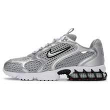 Nike Zapatos casuales AIR ZOOM SPIRIDON CAGE 2, zapatillas deportivas casuales ligeras y cómodas, CJ1288-001 - Negro/Blanco/Plata metalizado/Rojo oscuro/Gris humo claro - Ver 1