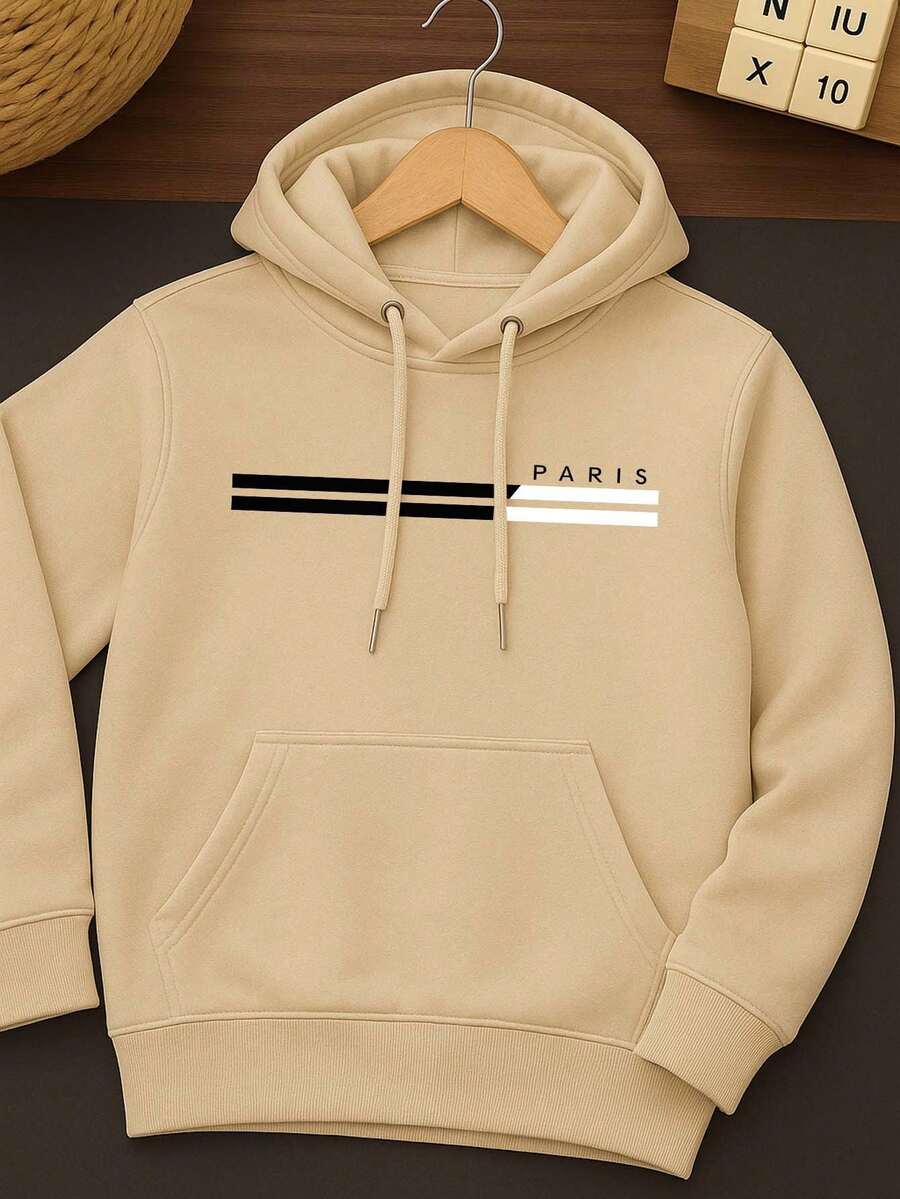 Cold Weather Sweatshirt Casual Men's Women's Printed Planet Earth Coat Cotton Comfortable Stylish - 米色 - 查看 1