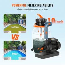 Sand Filter Pump For Above Ground Pools, 10-Inch, 1585 GPH, 0.33 HP Swimming Pool Pumps System & Filters Combo Set With 6-Way Multi-Port Valve & Pressure Gauge, For Domestic And Commercial Pools - 查看 6