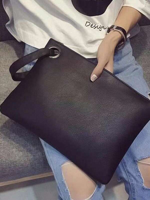 Women's Vintage Minimalist Fashion Large Capacity PU Leather Clutch Bag, For Party/Street
