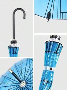 1 pièce Parapluie dôme en cristal romantique, 16 baleines, parapluie dôme bleu rétro, résistant au vent et à la pluie, accessoire photo, parapluie épais transparent, parapluie de pluie beau et créatif, parapluie ménager, grande taille, convient pour les jours de pluie, la photographie en extérieur et comme petit cadeau pour les amis