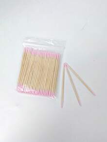 约100片/300片/包双头指甲油擦拭棒，小尖头双头纹身眉毛美容工具擦拭，1/2/3/4/5/10/20包包装，美甲用品，美甲工具，美甲工具，返校，指甲，按压指甲的美甲工具 - 粉色 - 查看 4