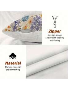 The Best-Selling Spring Butterfly And Flower Series Pillowcase 4-Piece Set, Polyester Short Plush Sofa Cover (Without Pillow Core)