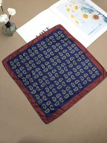 1pc Men's Floral Geometric Pocket Square/Handkerchief, Suitable For Suits, Business, Street Style