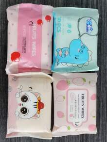 100 包湿巾，清洁湿纸巾，每包 10 张一次性无纺布湿巾，男女个人护理 - 速干、柔软、卫生 - 适用于家庭、户外、露营和旅行、日常清洁、商务旅行、学校等旅行配件（颜色和款式随机） - 彩色 - 查看 13