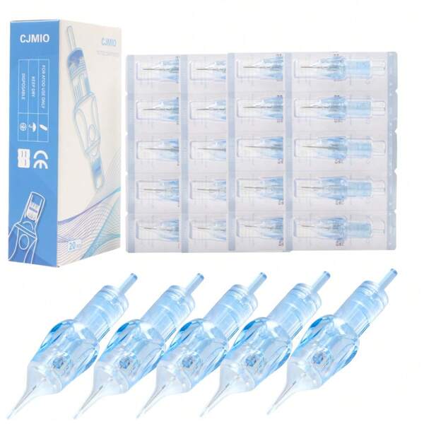 20 Stücke/Box Cjmio Einweg Steril Tattoo Nadeln RL/RS (0,30MM) Revolution Patronen für Tätowiermaschinen, Make-up, Körperkunst, Tätowierung