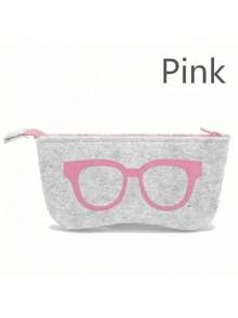 1 stuk chique zachte vilten brillenetui - kleurrijk oogontwerp, draagbare modieuze brillenetui met ritssluiting voor mannen en vrouwen, schattige brillenetui, gender reveal party, perfect voor verjaardagen, bruiloften, feesten, het perfecte cadeau voor collega's, vrienden en familie, terug naar school