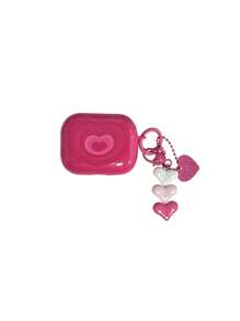 1 pieza Carcasa decorativa con colgante con forma de corazón rosa compatible con AirPods Pro 1/2/3/4