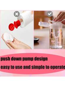 蝴蝶结图案可重复灌装透明PET旅行瓶,卸妆分装瓶,带3.38盎司/6.76盎司便携式按压泵,适用于卸甲油、爽肤水和卸妆液,圆顶设计,仅限手洗,可重复使用,卸妆瓶(手工测量,2厘米误差属正常范围,毫升为精确单位) - 彩色 - 查看 7