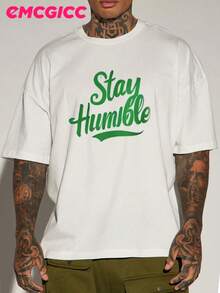 EMCGICC Men's Summer Short Graphic Tees Sleeved Pure Cotton Comfortable And Breathable Casual Outdoor Street Round Neck T-Shirt, A High-Quality Fashion Brand, A Surprise Gift For Family And Friends. - 白色 - 查看 1