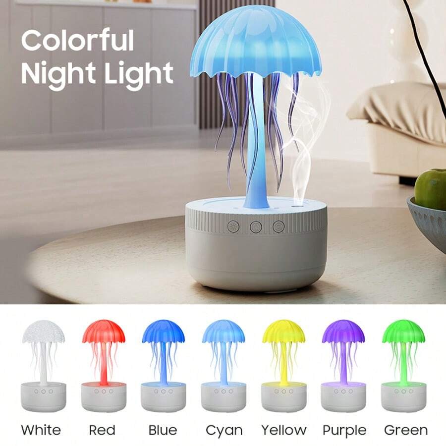 Jellyfish Dance Small Humidifier, Cute Mini Humidifier With 7 Colors Night Light, Auto Shut Desk Essential Oil Diffuser, 300ml Capacity, Humidifiers For Bedroom - Multicolor - View 1