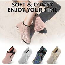Scurtain Barefoot Shoes Women Men Beach Swim Aqua Socks Summer Quick-Dry Sandals Slippers - Meshorange - 查看 6