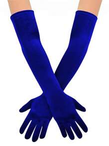 1 Pair Women Long Velvet Gloves, Multi-Color, Suitable For Formal Occasions, Wedding, Party, Elegant Decor, Warm