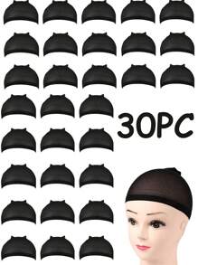 Touca Preta para Perucas Femininas, Touca de Renda para Peruca Frontal, Touca Careca para Perucas, Vermelho Marrom, 20/12 Peças