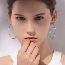 Luxury Sterling Silver Smooth Hoop Earrings - Anti-Allergic, Elegant, Casual Design For Women's Everyday Casual Wear - 925 Sterling Silver