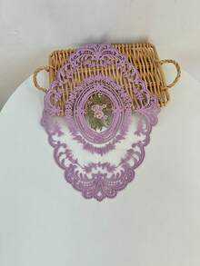 1/2/4Pcs Vintage French Elegant Lace Placemat, Hand Embroidered Table Mat & Chinese Style Tablecloth, Dining Table Room Decor, For Wedding Party Christmas Holiday Ornament, Autumn Household Essentials & Exquisite Gift - Multicolor - View 8