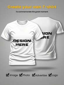 Customizable 3D Print T-Shirt - Personalized Photo/Family Theme Short Sleeve T-Shirt, Suitable For Men And Women, Casual Crew Neck, Lightweight With Slight Stretch, Ideal For Father's Day Gift, Casual T-Shirt | Playful Design | Lightweight Tee, Size S-2XL