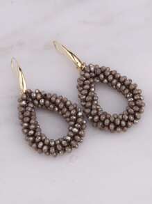 sehuoran 1 Pair Handmade Beaded Crystal & Pearl Bohemian Style Earrings, Colorful Personalized Versatile Dangling Earrings With High-End Elegant Mixed Color, Suitable For Party & Daily Wear