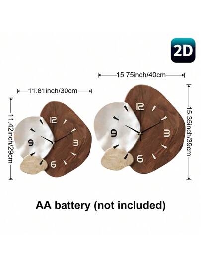 1pc Creative Art ation Wand Clock, Super Quiet Quartz Movement, No Ticking Sound, Room ation, Home Living Bedroom Classroom Kitchen Office Restaurant Ho view 2