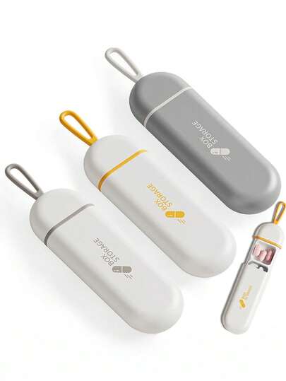 1pc Portable 3-Compartment Pill Box, UV-Resistant Mini Medicine Storage Box, Daily Vitamin Tablet Organizer, Reusable Waterproof Dustproof Medication Container For Home, Travel, Office, School, Outdoor