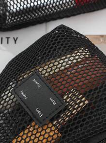 1 PC Black Mesh Shell Bag Wash Bag High-End Make Up Bag,Fashionable And Casual Large Capacity Portable Zipper Makeup Bags,Travel And Vacation Essentials Cosmetic Bags For Sanitary Napkins,Pouch Pads,Wired Earphones,Earpods,Headphones,Charger,Lipsticks,Cosmetics,Perfume,Skin Care And Beauty Products,Home Decor,For Mom,Women,Nurses,Students,School Girls,Keys,Holiday Gifts