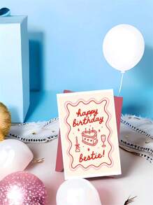 1 pieza Tarjeta de cumpleaños sincera para la mejor amiga con un poema de amor divertido, diseño rosa y blanco - Regalo de cumpleaños ideal de primavera para la mejor amiga, tarjeta de cumpleaños para la mejor amiga | Encantadora estética | Tarjeta de papel