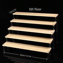 Wooden Desktop Dessert Display Rack, Decorative Display Storage Shelf For Nail Polish, Fragrance, Scented Candles, Air Freshener, For Desk, Office, Vanity, Bedroom, Bathroom, Home, Dorm, Room Storage