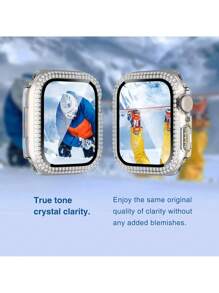 4 Packs Bling Case Crystal Rhinestone Protector Bumper With Screen Protector Compatible With Apple Watch Cover For Apple Watch Series Ultra/SE/10/9/8/7/6/5/4, Compatible With Apple Watch Case 40/41/42/44/45/46/49mm, Protective Face Cover Sparkling
