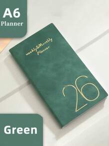1pc/A6/2026 Planner, Portable Schedule Book, 365 Days Time Management Notebook, Weekly Planner, Daily Planner, Diary, Back To School, School Supplies, 2025-2026 Agenda