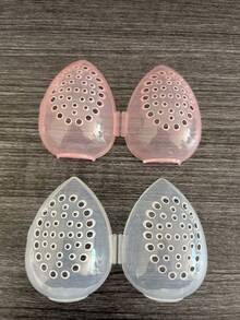 1 hộp đựng mỹ phẩm bằng nhựa hình quả trứng, mút trang điểm hình quả trứng & giá đỡ mút trang điểm - Tổ chức thời trang, có lỗ thông gió, thiết kế di động tiện lợi khi đi du lịch, giá đỡ mút trang điểm cho cả nam và nữ, thoáng khí, không mùi, hộp đựng mút trang điểm trong suốt - Trong sáng - Xem 15